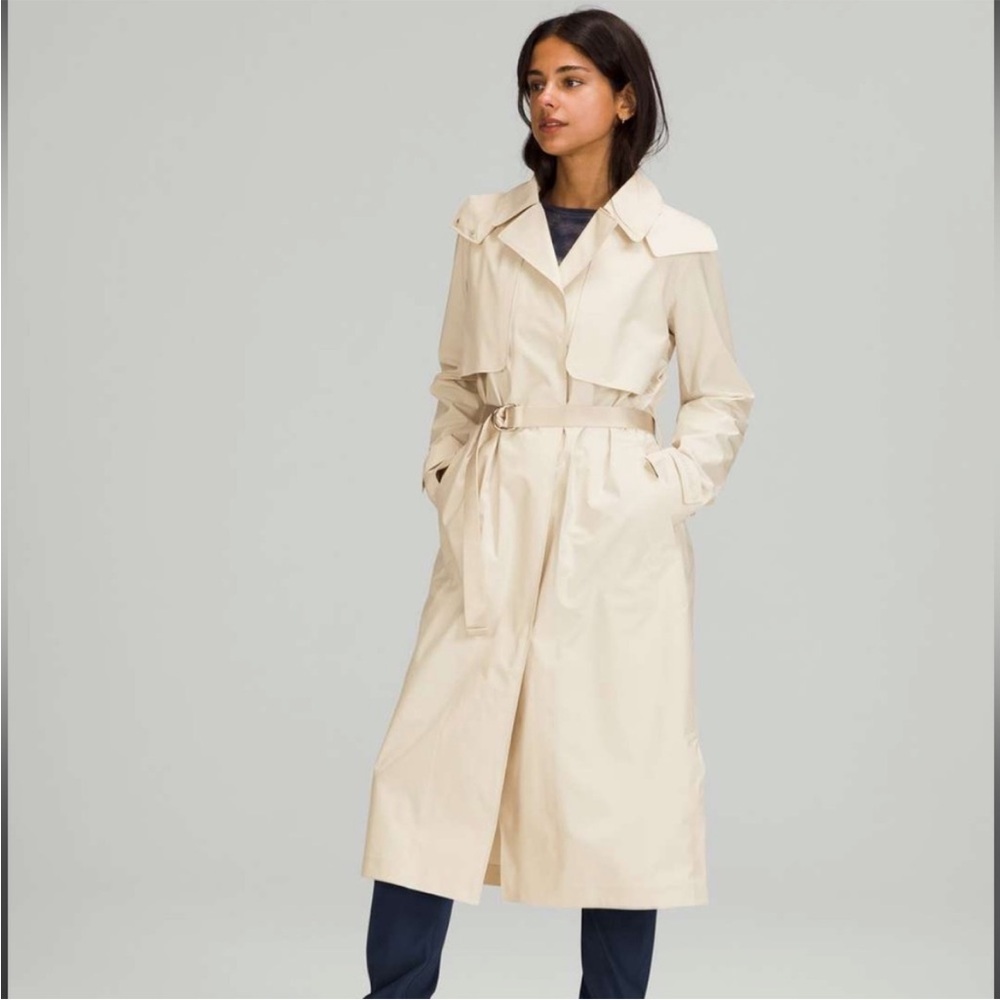 Lululemon Always There Waterproof Trench Coat Jacket in Opal (cream/light beige)
